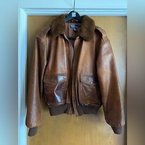 Men’s Ralph Lauren POLO Genuine Leather Bomber Jacket